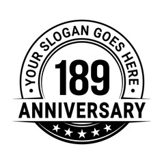 189 years anniversary logo design template. Vector illustration