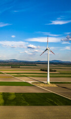 Fototapeta premium Wind Farm With Wind Turbines In Agricultural Landscape in Austria