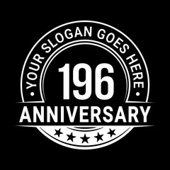 196 years anniversary logo design template. Vector illustration