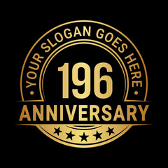 196 years anniversary logo design template. Vector illustration