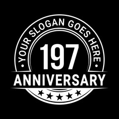 197 years anniversary logo design template. Vector illustration