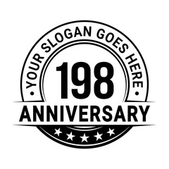 198 years anniversary logo design template. Vector illustration