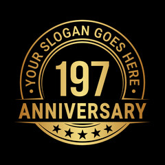 197 years anniversary logo design template. Vector illustration