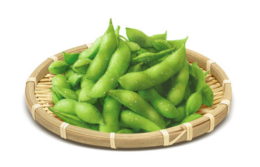 枝豆 リアル イラスト 皿 ザル