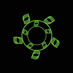 Circle nature leaf  vector logo design