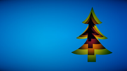 Paper-cut Christmas tree illustration, holiday greeting card