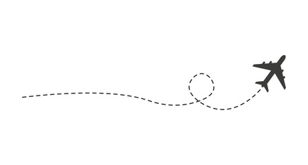 Dashed line airplane route