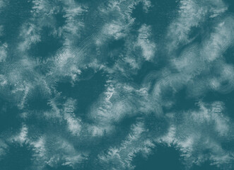 Sea waves with splash water top view in digital painting art