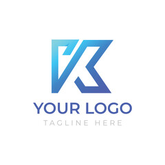 Letter K logo design for your technology business