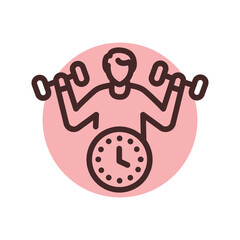 Break for exercise olor line icon. Pictogram for web page