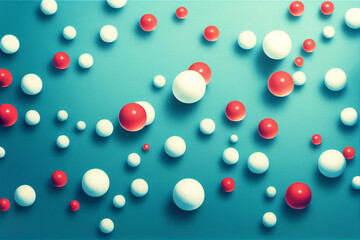 Colored balls on blue background - abstract