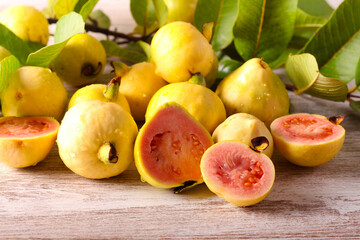 ripe raw guava fruits