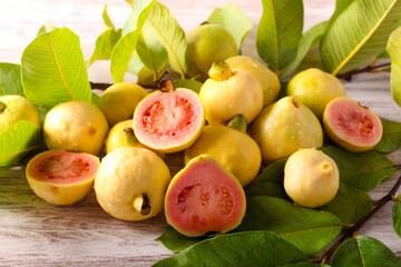 ripe raw guava fruits