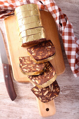 Chocolate salami sweet dessert