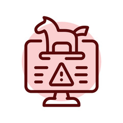 Trojan horse olor line icon. Pictogram for web page