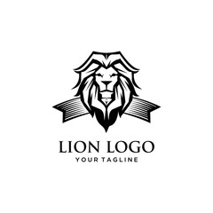 Lion logo vector illustration, emblem design