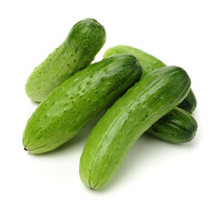 Green cucumber on the white background