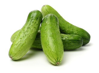 Green cucumber on the white background