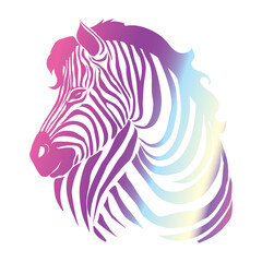 zebra icon. multicolored stripes. animal symbol