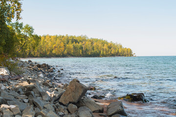 lake Baikal Siberia in autumn and summer