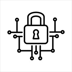 Security Server Network Icon Logo Design Vector Template Illustration Sign And Symbol Pixels Perfect