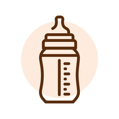 Bottle of breast milk olor line icon. Pictogram for web page