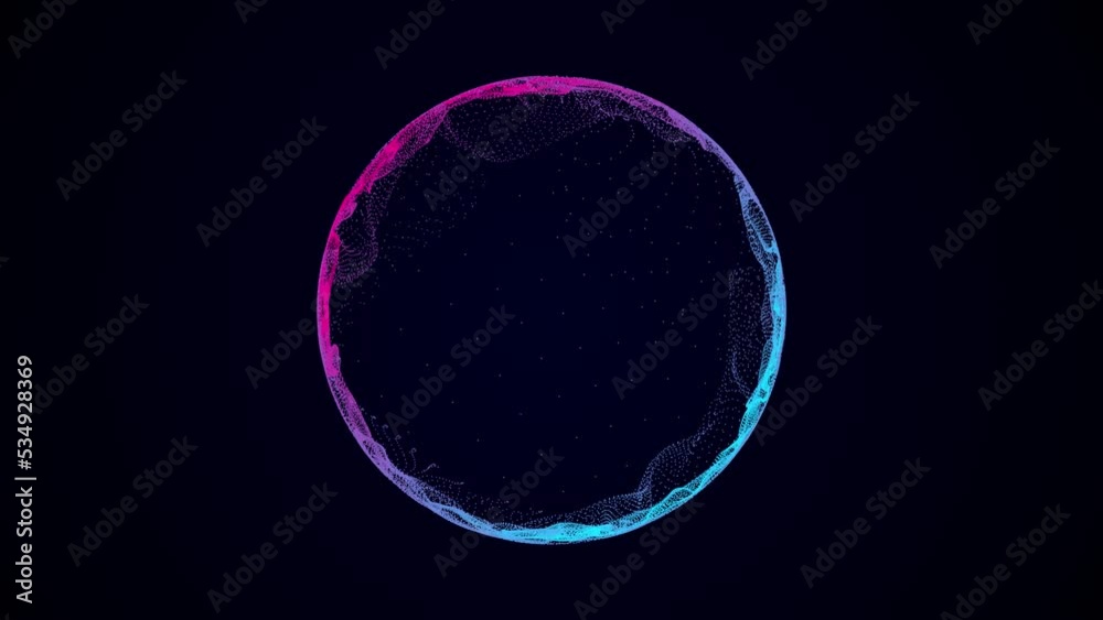 Poster futuristic colorful sphere of particles and lines. network connection big data. abstract technology 