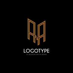 Modern initial AA logo letter simple and creative design concept