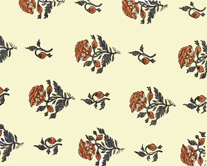 Ajrakh Pattern and block print Pattern and batik print allovers Background digital textile pattern