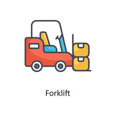Forklift Filled OutlineVector Icon Design illustration on White background. EPS 10 File