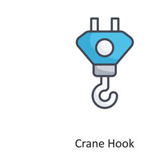 Crane Hook Filled OutlineVector Icon Design illustration on White background. EPS 10 File