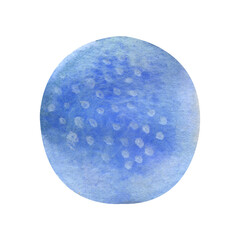 Watercolor abstract circle in blue yellow colors for background, textile, designs