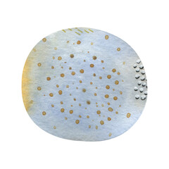 Watercolor abstract circle in blue yellow colors for background, textile, designs