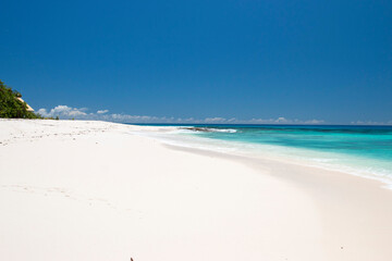 Fototapeta na wymiar beach with white sand and blue sky