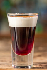 Tiramisu cocktail, shots on the bar