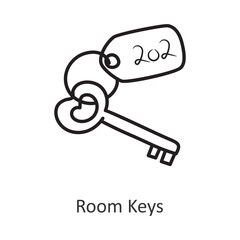 Room Keys Vector outline Icon Design illustration. Travel Symbol on White background EPS 10 File