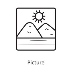 Picture Vector outline Icon Design illustration. Travel Symbol on White background EPS 10 File