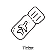 Ticket Vector outline Icon Design illustration. Travel Symbol on White background EPS 10 File