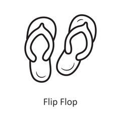 Flip Flop Vector outline Icon Design illustration. Travel Symbol on White background EPS 10 File