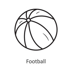Football Vector outline Icon Design illustration. Travel Symbol on White background EPS 10 File