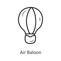 Air balloon Vector outline Icon Design illustration. Travel Symbol on White background EPS 10 File
