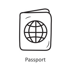Passport Vector outline Icon Design illustration. Travel Symbol on White background EPS 10 File