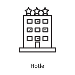 Hotel  Vector outline Icon Design illustration. Travel Symbol on White background EPS 10 File