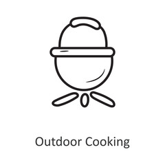 Outdoor Cooking Vector outline Icon Design illustration. Travel Symbol on White background EPS 10 File