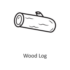 Wood log Vector outline Icon Design illustration. Travel Symbol on White background EPS 10 File