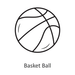 Basket Ball Vector outline Icon Design illustration. Travel Symbol on White background EPS 10 File