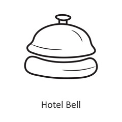 Hotel Bell Vector outline Icon Design illustration. Travel Symbol on White background EPS 10 File