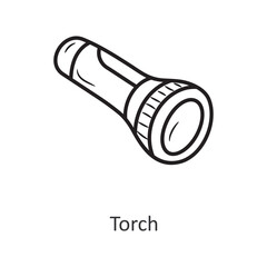 Torch Vector outline Icon Design illustration. Travel Symbol on White background EPS 10 File