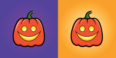 Halloween pumpkin with thick black stroke