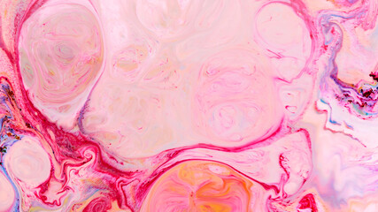 Abstract colorful background. Fluid art wallpaper, liquid vibrant colors. Multicolored liquid surface. Trendy backdrop